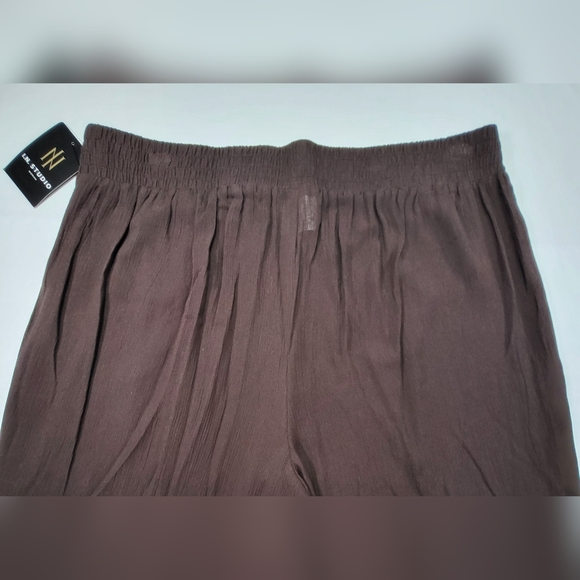 I. N. STUDIO Brown Crepon Wide Leg Pull-on Pants - Size 2X  (NWT) - Picture 3 of 6